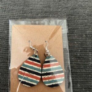 Striped Teardrop Earrings - NWT (1/$10 or 2/$15)
